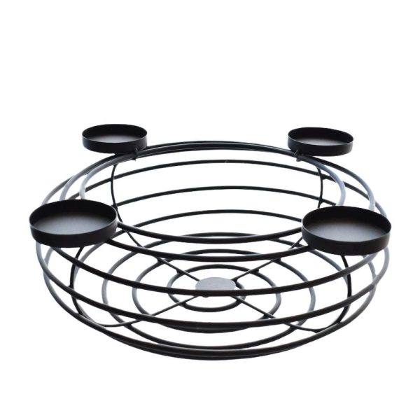 CANDELABRO METALLO TONDO PORTACANDELA 4 FUOCHI D.15 CM NERO CANDELABRO METALLO TONDO PORTACANDELA 4 FUOCHI D.15 CM NERO