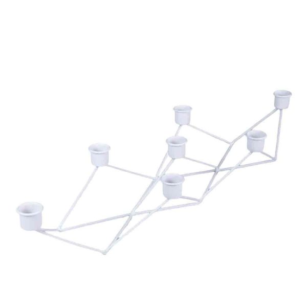 CANDELABRO METALLO 7 FUOCHI 52X17X8,5 CM BIANCO CANDELABRO METALLO 7 FUOCHI 52X17X8,5 CM BIANCO