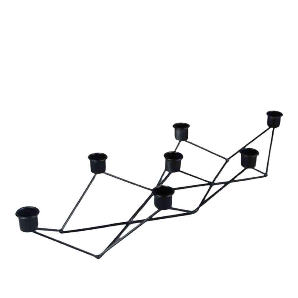 CANDELABRO METALLO 7 FUOCHI 52X17X8,5 CM NERO CANDELABRO METALLO 7 FUOCHI 52X17X8,5 CM NERO