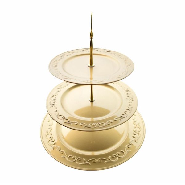 ETAGERE IN POLY D.33 CMH.36 CM 3 RIPIANI ORO ETAGERE IN POLY D.33 CMH.36 CM 3 RIPIANI ORO