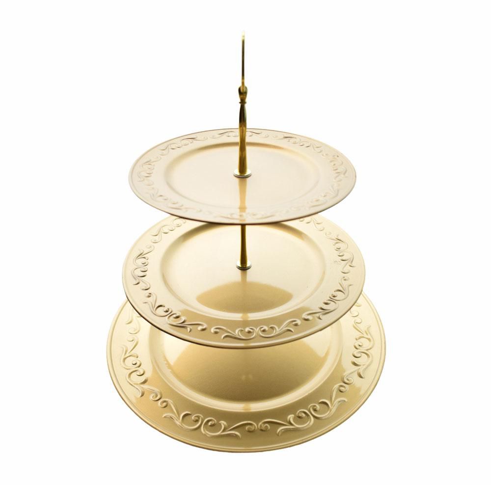 ETAGERE IN POLY D.33 CMH.36 CM 3 RIPIANI ORO