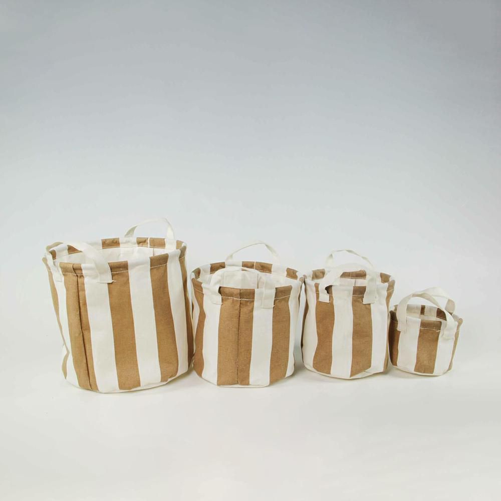 SACCHETTO STOFFA STRISCE 2M. CM.22 D.23 BIANCO/MARRONE A. SACCHETTO STOFFA STRISCE 2M. CM.22 D.23 BIANCO/MARRONE A.