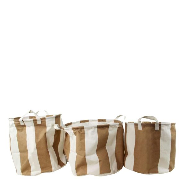 SACCHETTO STOFFA STRISCE 2M. CM.27 D.30 BIANCO/MARRONE SACCHETTO STOFFA STRISCE 2M. CM.27 D.30 BIANCO/MARRONE