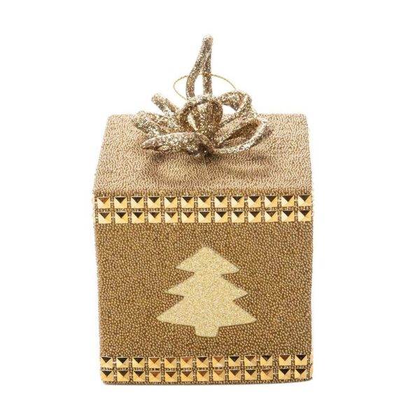 PACCHETTO REGALO POLY 8CM. D/APP. BEIGE/ORO A. PACCHETTO REGALO POLY 8CM. D/APP. BEIGE/ORO A.