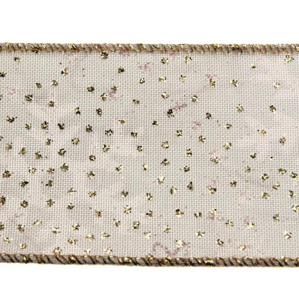 NASTRO DOTS 60MM 10MT BIANCO/ORO