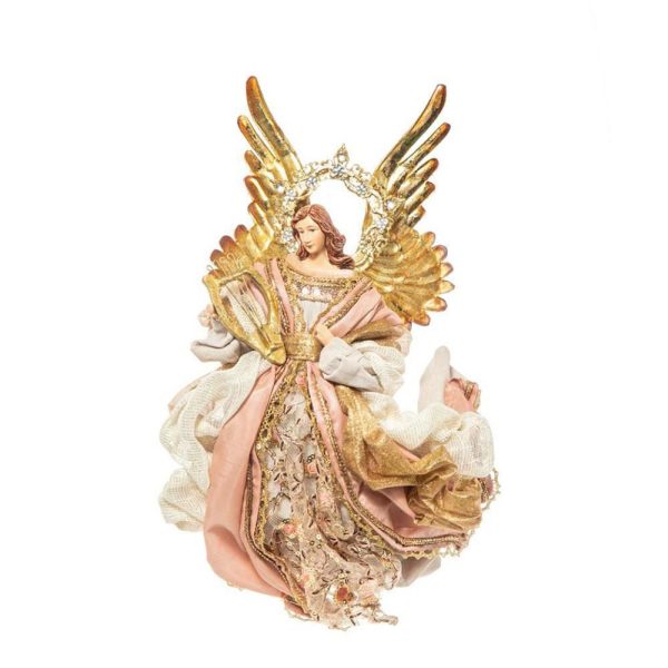 ANGELO POLIRESINA/STOFFA H.25 CM ROSA/ORO ANGELO POLIRESINA/STOFFA H.25 CM ROSA/ORO