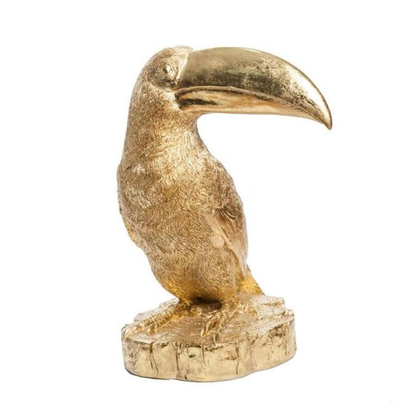 TUCANO POLIRESINA 32,5X26X53 CM. ORO ANTICATO TUCANO POLIRESINA 32,5X26X53 CM. ORO ANTICATO