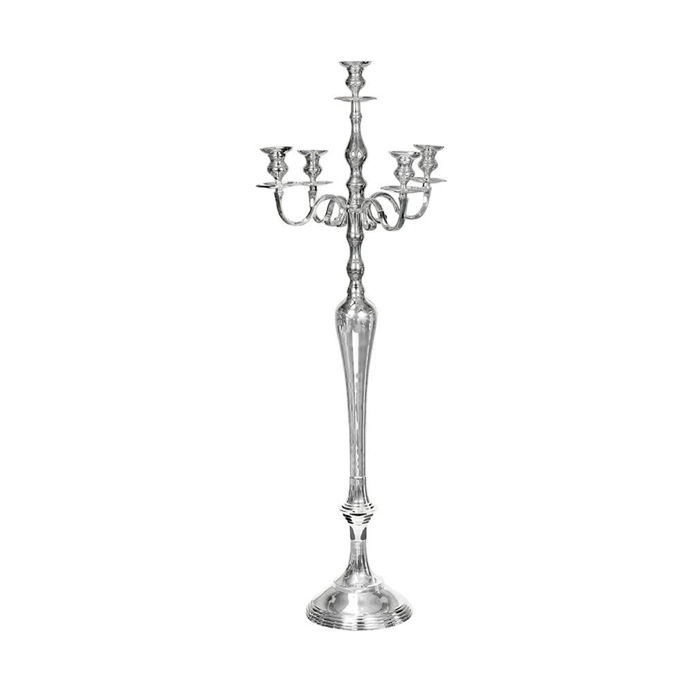 CANDELABRO METALLO 5 FUOCHI H.155 CM ARGENTO CANDELABRO METALLO 5 FUOCHI H.155 CM ARGENTO