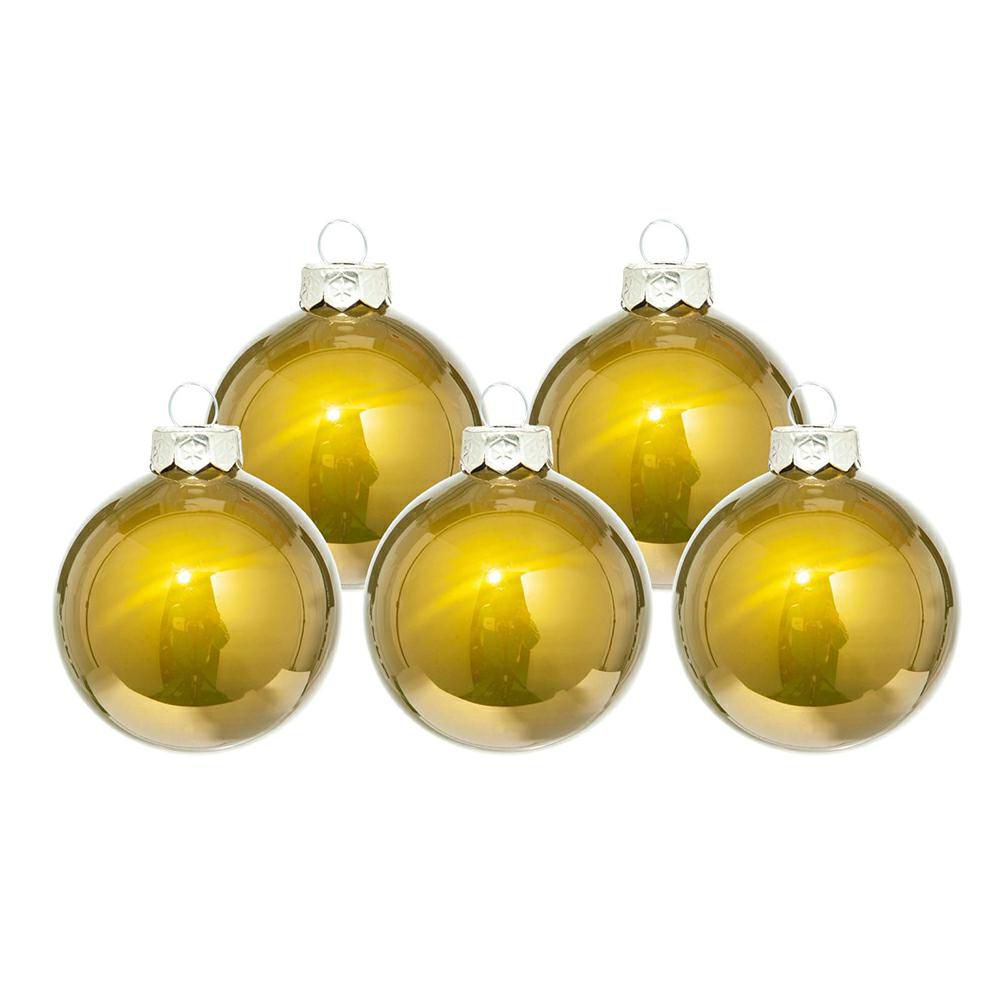 SET 16 SFERE VETRO MM.80 OLIVA