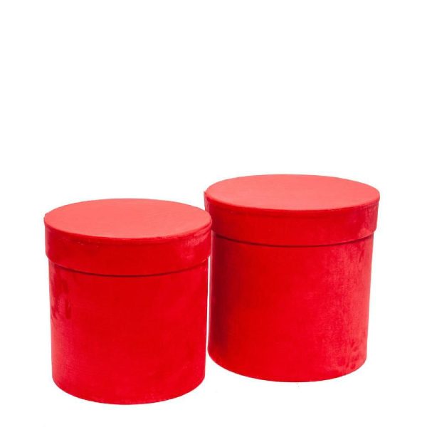 SET 2 SCATOLE VELLUTO D.26 CM H.26 CM ROSSO SET 2 SCATOLE VELLUTO D.26 CM H.26 CM ROSSO