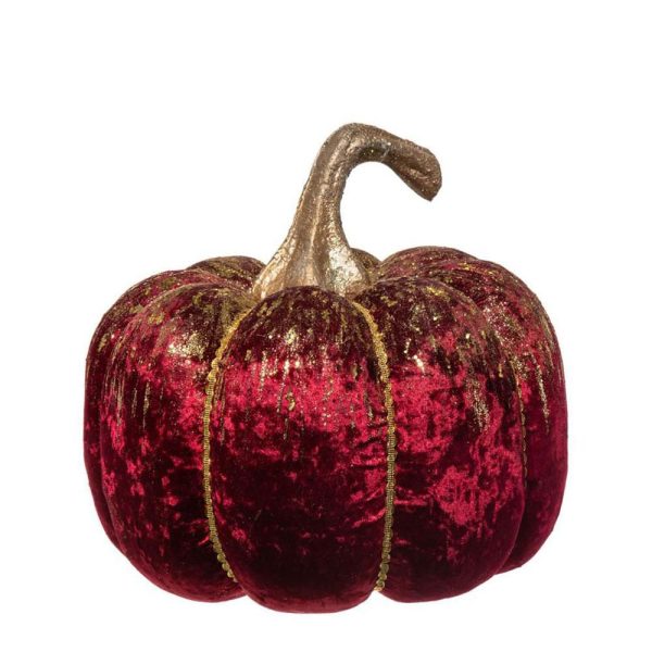 ZUCCA VELLUTO D.36 CM H.35 CM ROSSO/ORO