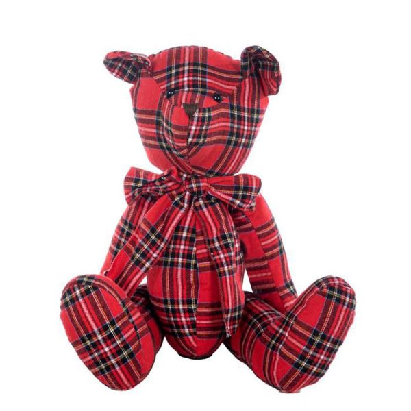ORSACCHIOTTO TARTAN H.50 CM ROSSO