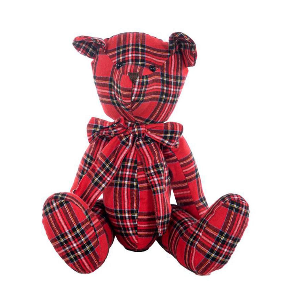 ORSACCHIOTTO TARTAN H.50 CM ROSSO