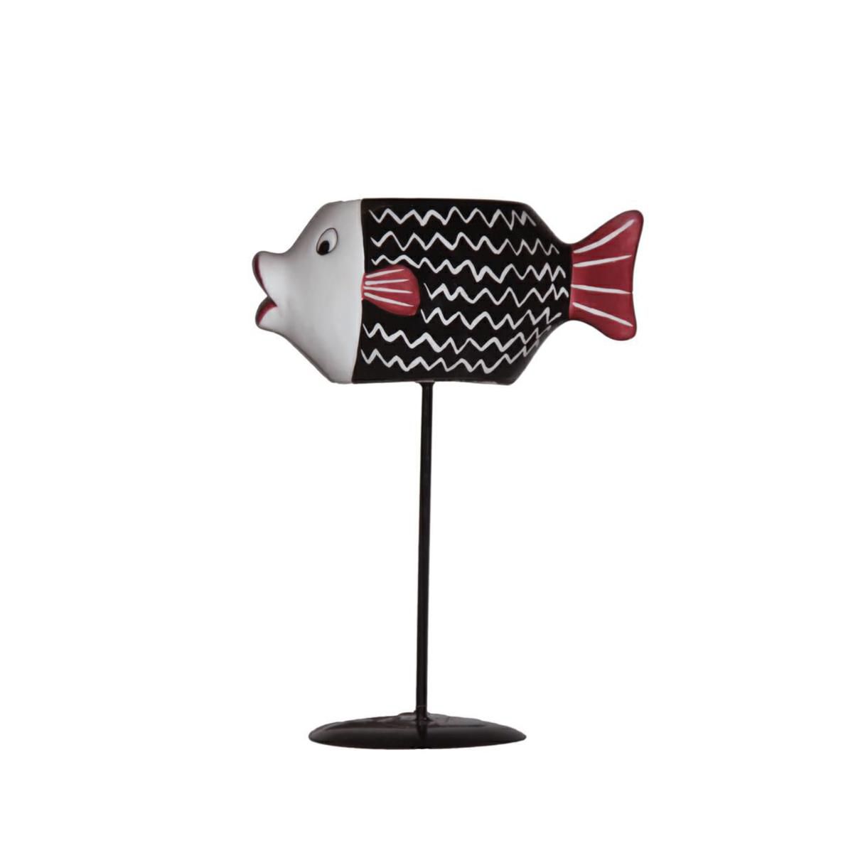 PESCE VASO CERAMICA C/BASE 15X9 CM H.21 CM NERO/BORDEAUX/BIANCO PESCE VASO CERAMICA C/BASE 15X9 CM H.21 CM NERO/BORDEAUX/BIANCO