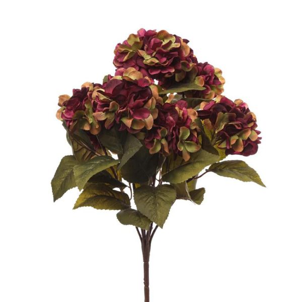 HYDRANGEA BOUQUET 7X CM.53 BURGUNDY HYDRANGEA BOUQUET 7X CM.53 BURGUNDY