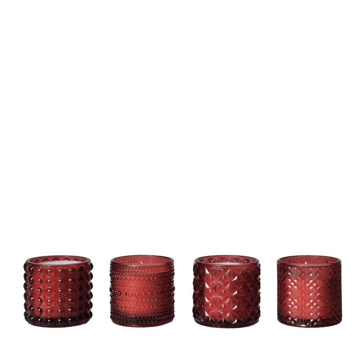 SET 4 CANDELE PROFUMATED.7 CM H.6,8 CM BORDEAUX