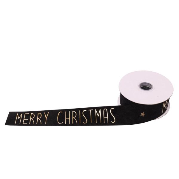 NASTRO 38MM 10MT MERRY CHRISTMAS NERO/ORO NASTRO 38MM 10MT MERRY CHRISTMAS NERO/ORO