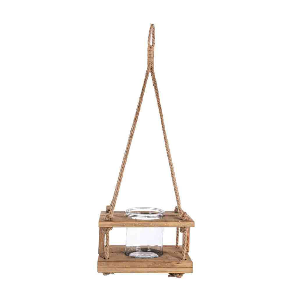 LANTERNA LEGNO/VETRO 28X18 CM H.77 NATURALE LANTERNA LEGNO/VETRO 28X18 CM H.77 NATURALE