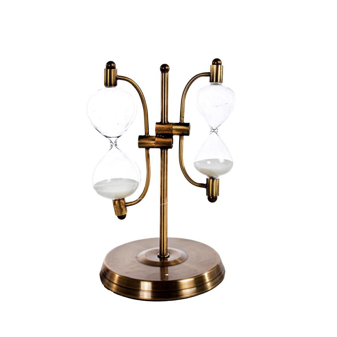 CLESSIDRA 10/15 MINUTI METALLO/VETRO 14X18 CM H.27 CM BRONZO CLESSIDRA 10/15 MINUTI METALLO/VETRO 14X18 CM H.27 CM BRONZO