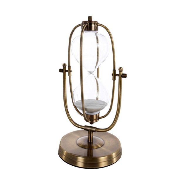 CLESSIDRA 15 MINUTI METALLO/VETRO 17X15 CM H.32 CM BRONZO CLESSIDRA 15 MINUTI METALLO/VETRO 17X15 CM H.32 CM BRONZO
