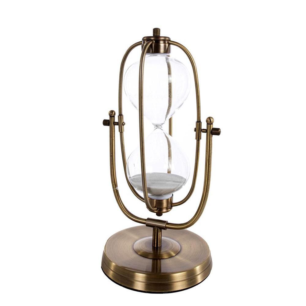 CLESSIDRA 15 MINUTI METALLO/VETRO 17X15 CM H.32 CM BRONZO CLESSIDRA 15 MINUTI METALLO/VETRO 17X15 CM H.32 CM BRONZO