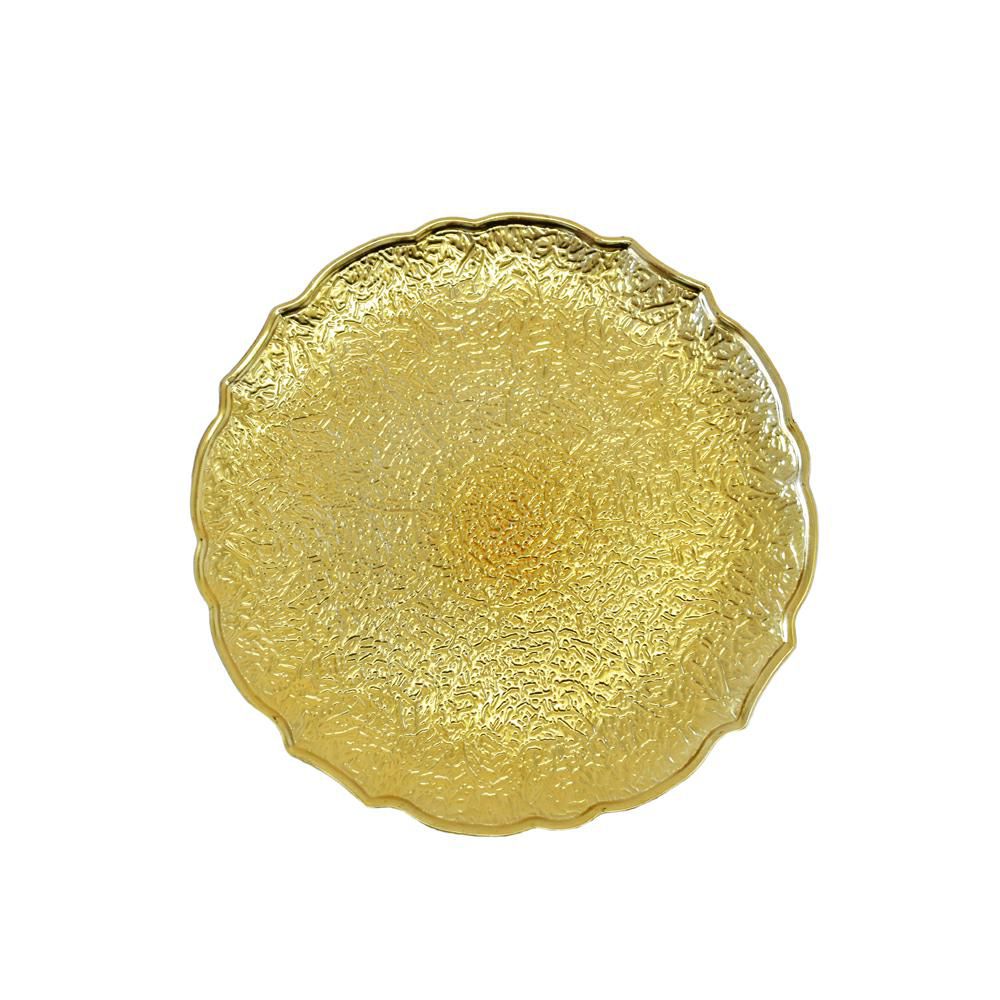 PIATTO POLIRESINA TONDOD.33 CM ORO ANTICATO