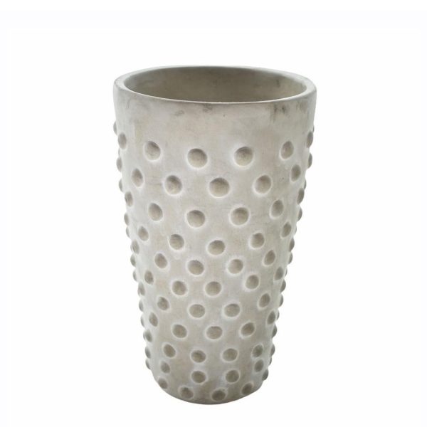 VASO CERAM. CONICO 25X15 CM H.25 CM -SMALL BALLS- GRIGIO VASO CERAM. CONICO 25X15 CM H.25 CM -SMALL BALLS- GRIGIO