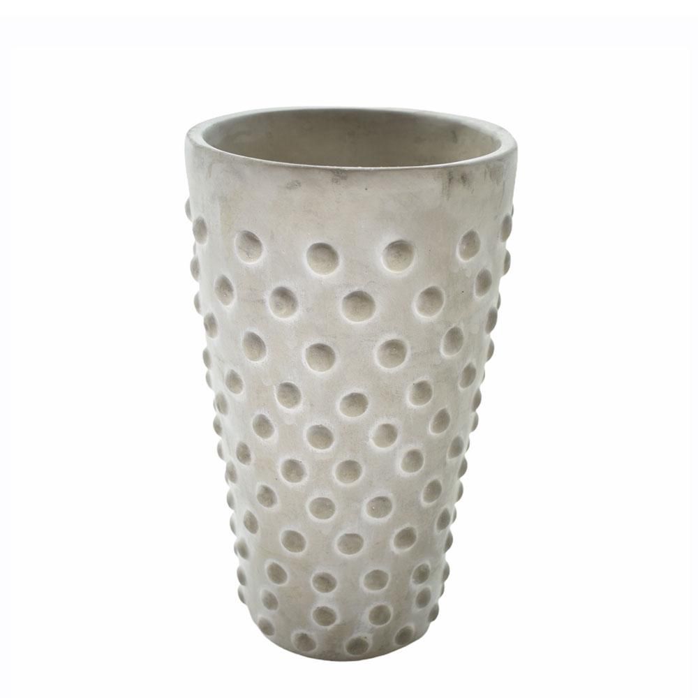VASO CERAM. CONICO 25X15 CM H.25 CM -SMALL BALLS- GRIGIO VASO CERAM. CONICO 25X15 CM H.25 CM -SMALL BALLS- GRIGIO