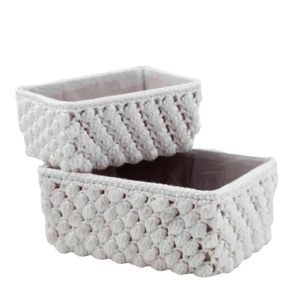 SET 2 CESTI CARTONE/POLY RETT. 36X24X16 BIANCO SET 2 CESTI CARTONE/POLY RETT. 36X24X16 BIANCO