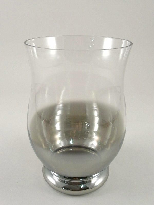 VASO VETRO HURRICANE H.25 CM GRIGIO