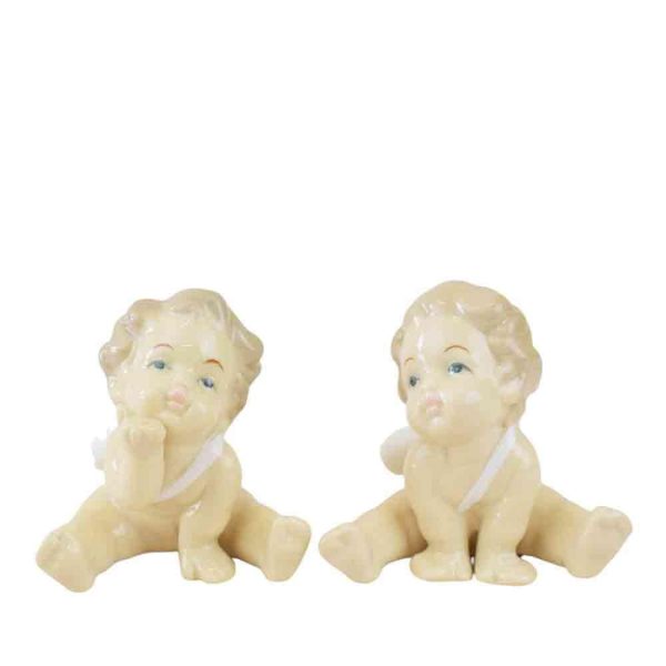 SET 2 ANGIOLETTI PORCELLANA SEDUTI 6X5,5X6 RT SET 2 ANGIOLETTI PORCELLANA SEDUTI 6X5,5X6 RT