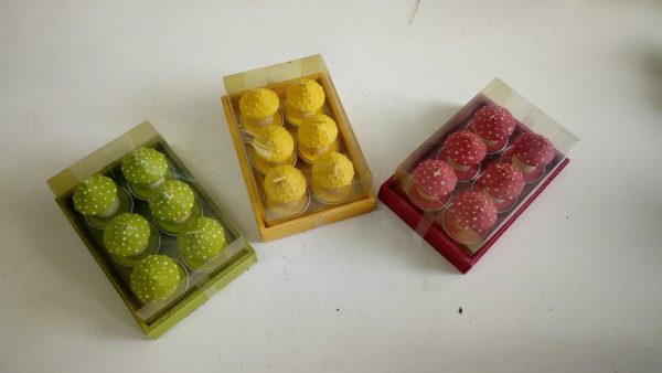 TEALIGHT H.6,5 CM CONF.PZ.6 FUNGO ASS.