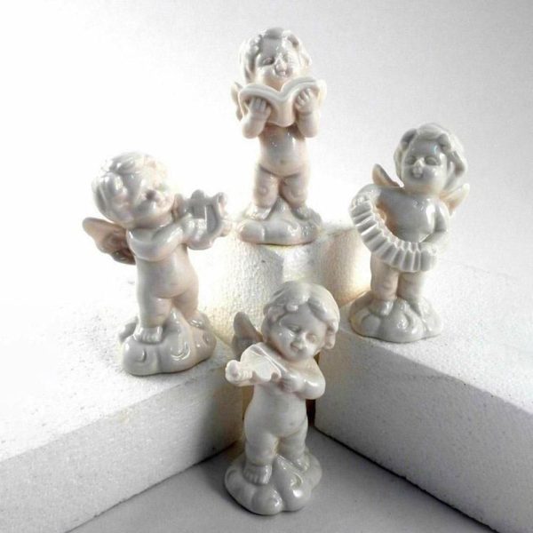 ANGIOLETTO CERAMICA PZ.4 H.9,5 CM ASS. BIANCO ANGIOLETTO CERAMICA PZ.4 H.9,5 CM ASS. BIANCO