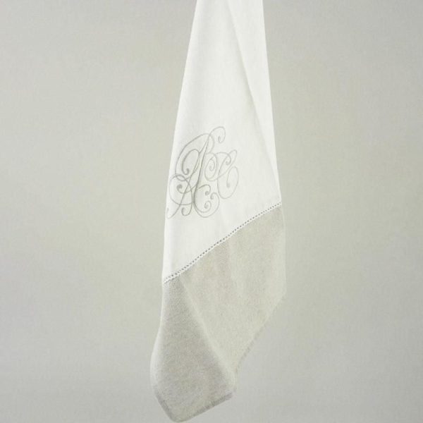 CANOVACCIO COTONE CM.45X70 BIANCO/GRIGIO RT CANOVACCIO COTONE CM.45X70 BIANCO/GRIGIO RT