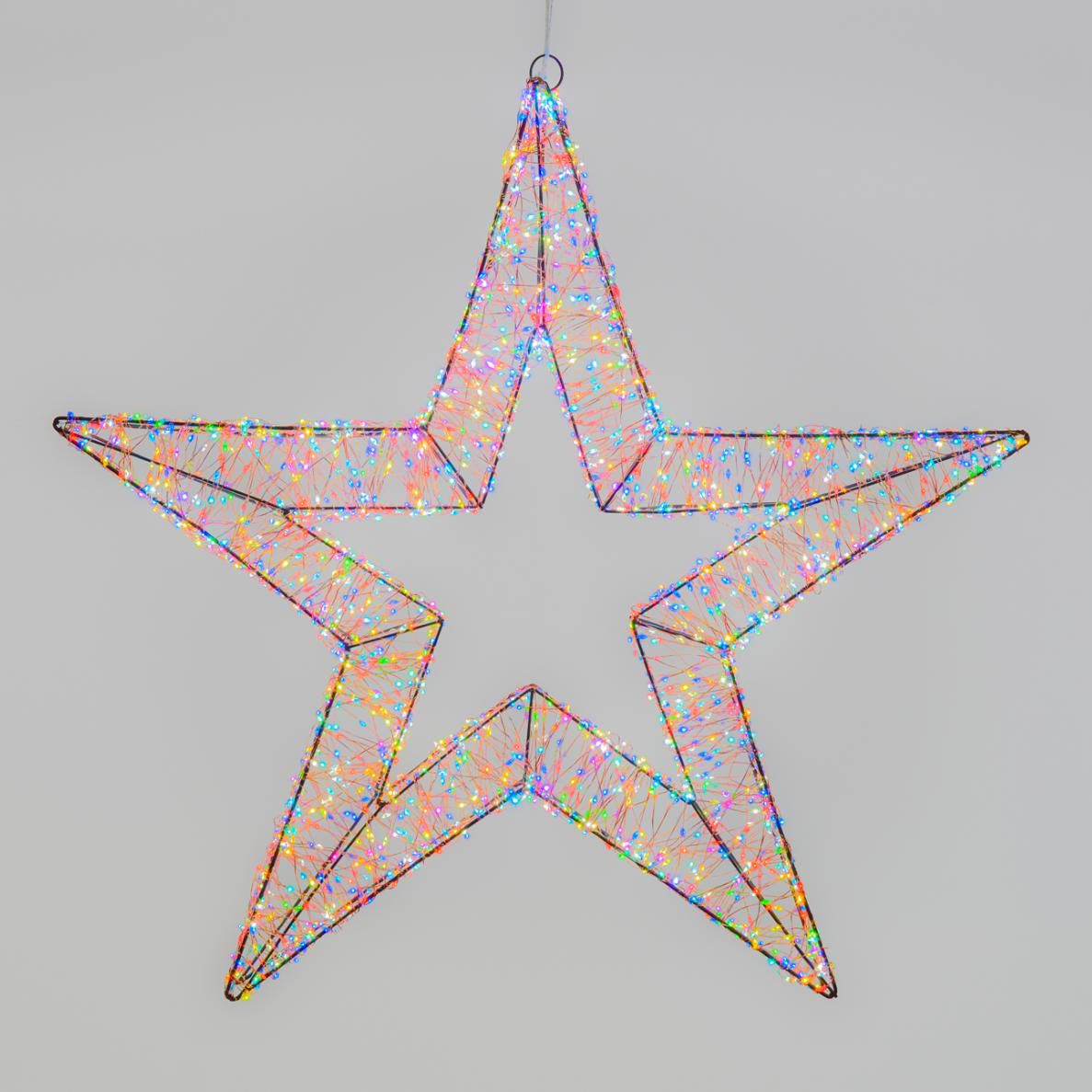 STELLA 3D METALLO 3500LED MULTIFLASH D.75 CM INTERNO