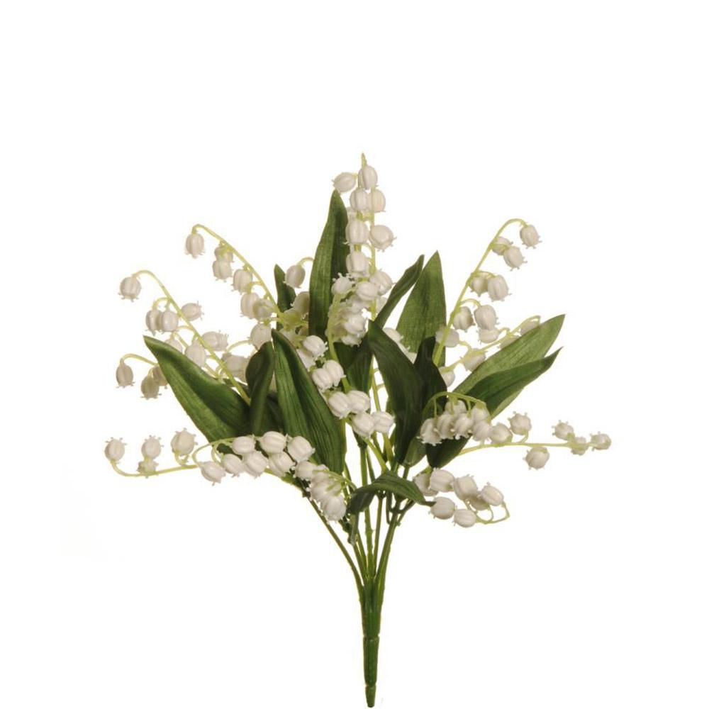 MUGHETTO BOUQUET 7F CM.28 BIANCO