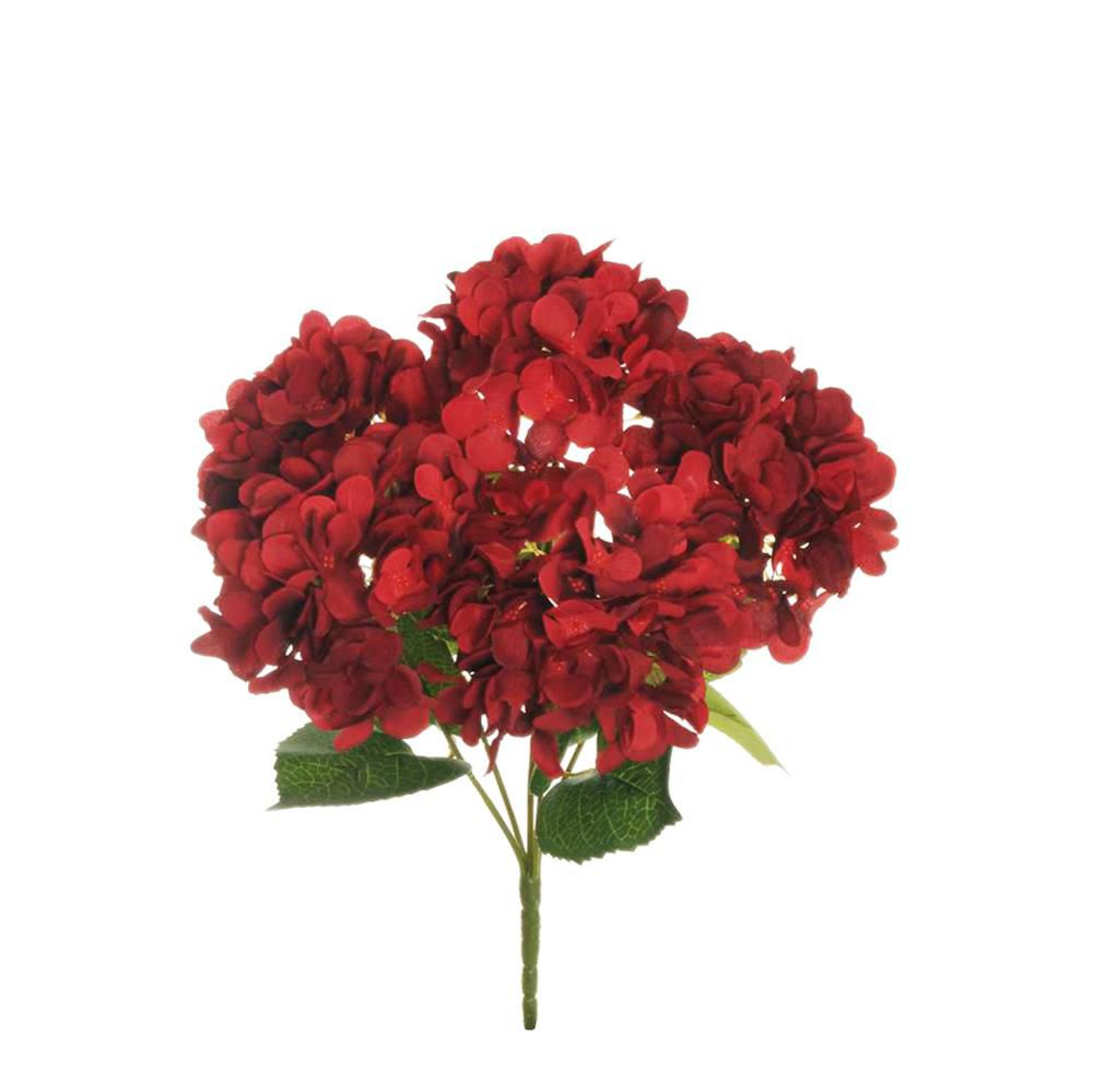 HYDRANGEA BOUQUET 5X CM.48 BURGUNDY HYDRANGEA BOUQUET 5X CM.48 BURGUNDY