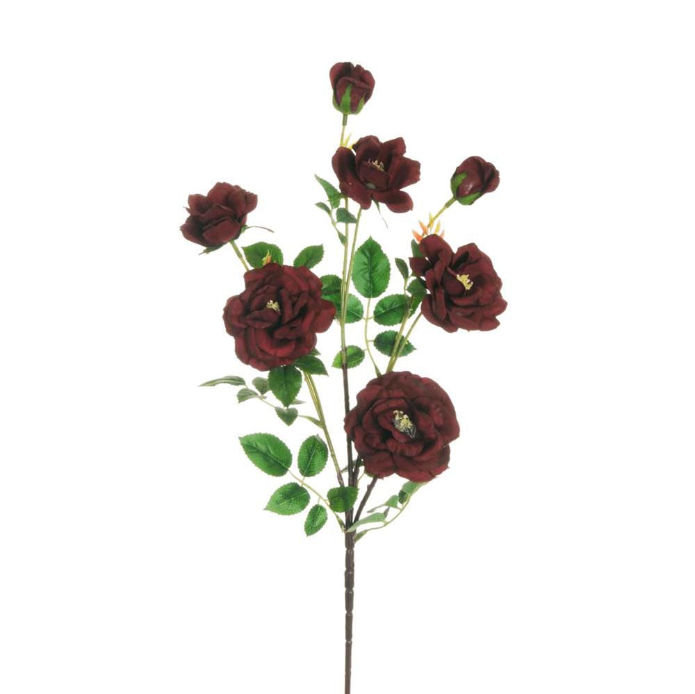 ROSA DOGWOOD SPRAY 5F 2B CM.75 BURGUNDY ROSA DOGWOOD SPRAY 5F 2B CM.75 BURGUNDY