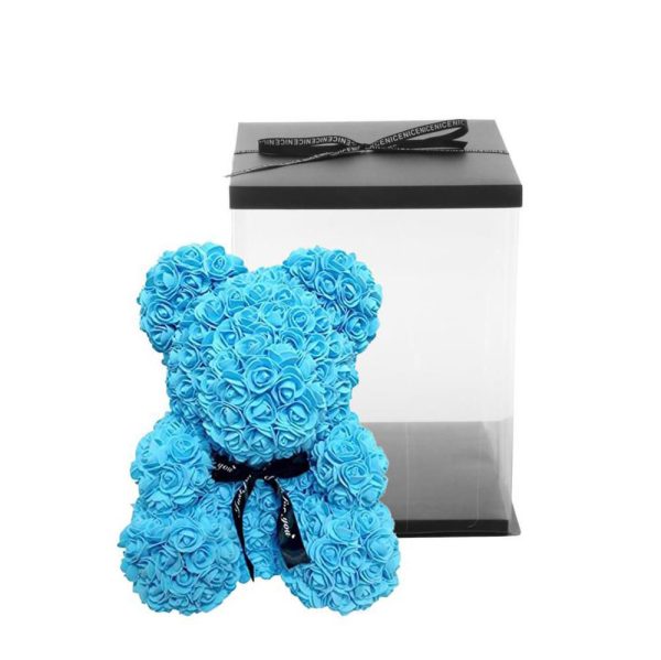 ORSO FOAM “ROSE FIOCCO”BOX 30X30X40,5 CM H.40 CM AZZURRO ORSO FOAM “ROSE FIOCCO”BOX 30X30X40,5 CM H.40 CM AZZURRO