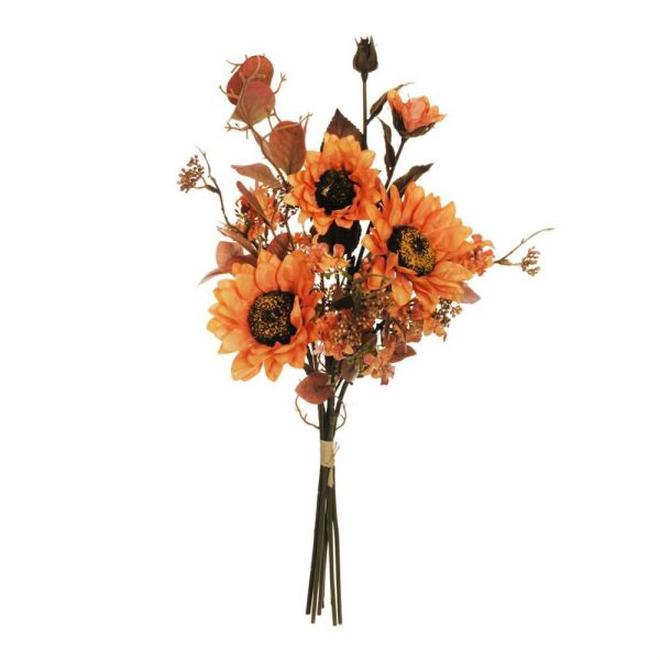 GIRASOLI/VIBURNO/EUCALYPTO BOUQUET 6X CM.56 ARANCIO GIRASOLI/VIBURNO/EUCALYPTO BOUQUET 6X CM.56 ARANCIO