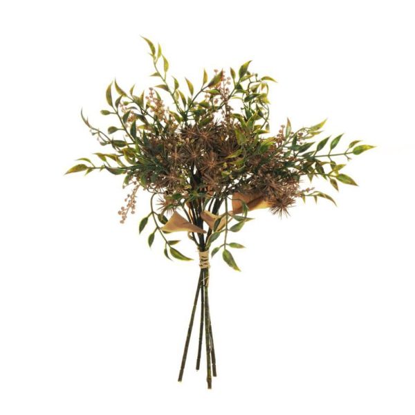 BIDENS/RUSCUS/BACCHE BOUQUET 4X CM.37 MARRONE/VERDE BIDENS/RUSCUS/BACCHE BOUQUET 4X CM.37 MARRONE/VERDE