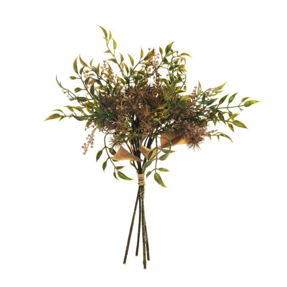 BIDENS/RUSCUS/BACCHE BOUQUET 4X CM.37 MARRONE/VERDE