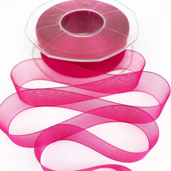 NASTRO ORGANZA 25MM 50MT H.Q. FUXIA PEONIA NASTRO ORGANZA 25MM 50MT H.Q. FUXIA PEONIA