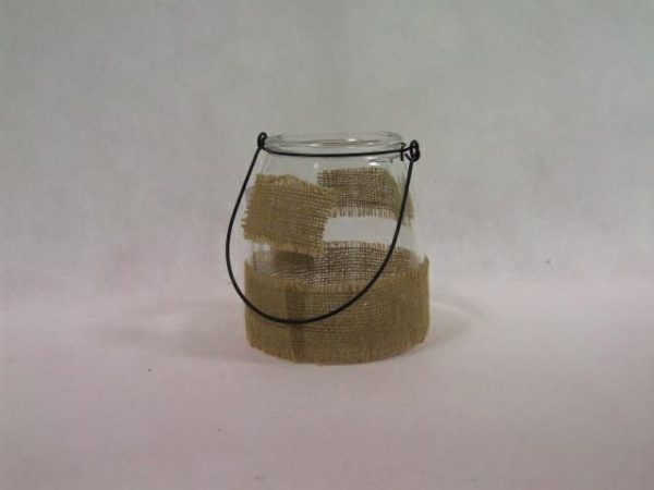 VASETTO VETRO C/MANICO DEC.JUTA H13 D8,5/12 TRASPARENTE