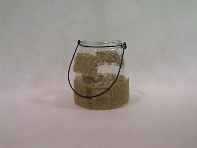 VASETTO VETRO C/MANICO DEC.JUTA H13 D8,5/12 TRASPARENTE