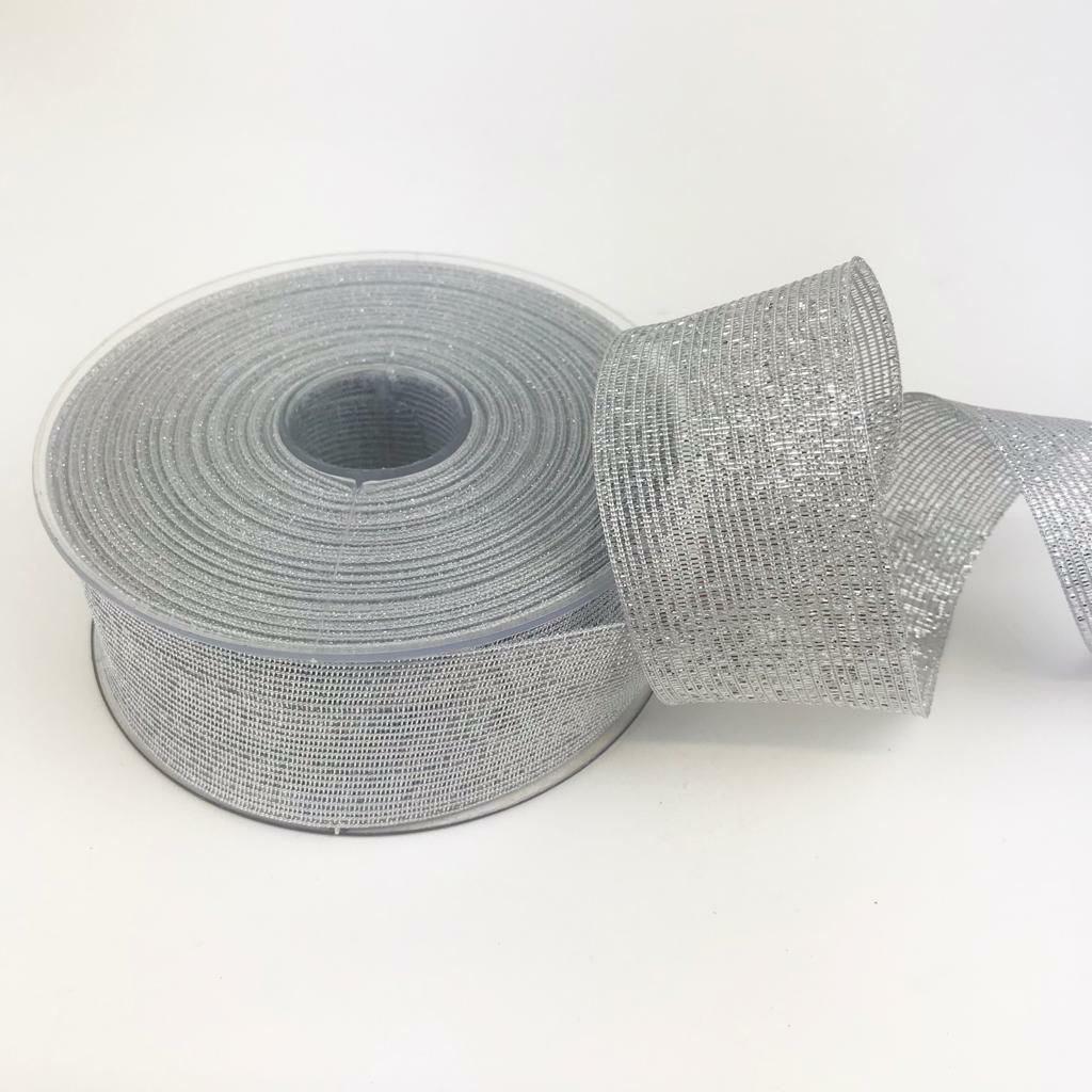 NASTRO LUCE LAME 40MM 20MT ARGENTO (102)