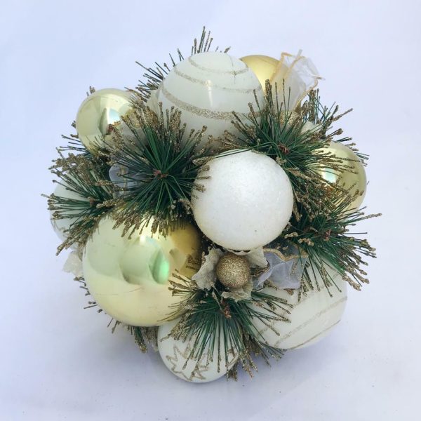 PALLA SFERE D.CM 25 D/APP.-COSE&COSE CREMA/ORO M.