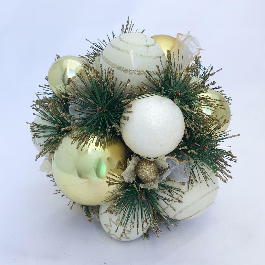 PALLA SFERE D.CM 25 D/APP.-COSE&COSE CREMA/ORO M.