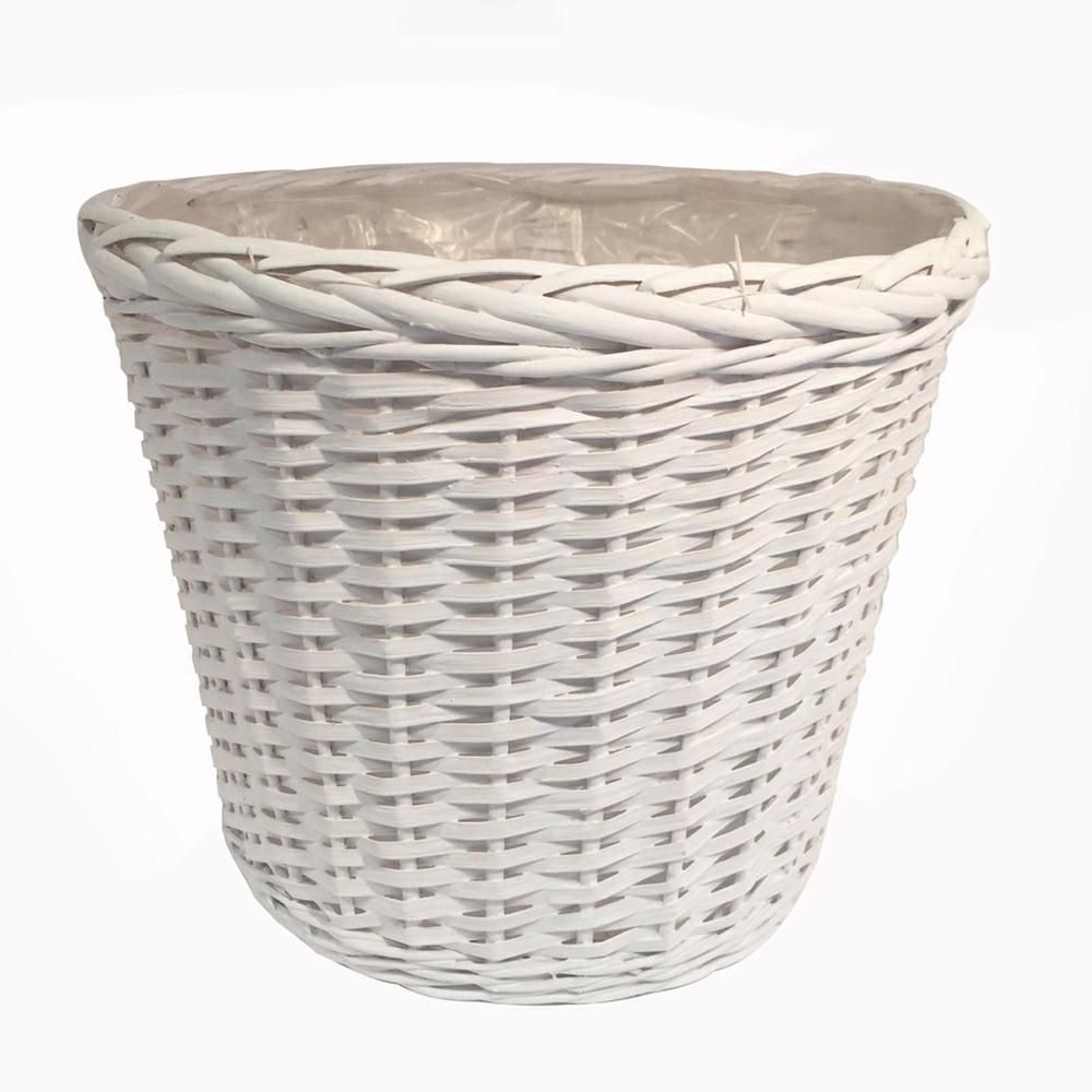 CESTO VIMINI BORDATO TRECCIA D.18 H.16 CM BIANCO CESTO VIMINI BORDATO TRECCIA D.18 H.16 CM BIANCO