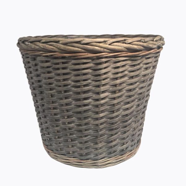 CESTO VIMINI BORDATO TRECCIA D.20 H.17,5 CM GRIGIO CESTO VIMINI BORDATO TRECCIA D.20 H.17,5 CM GRIGIO